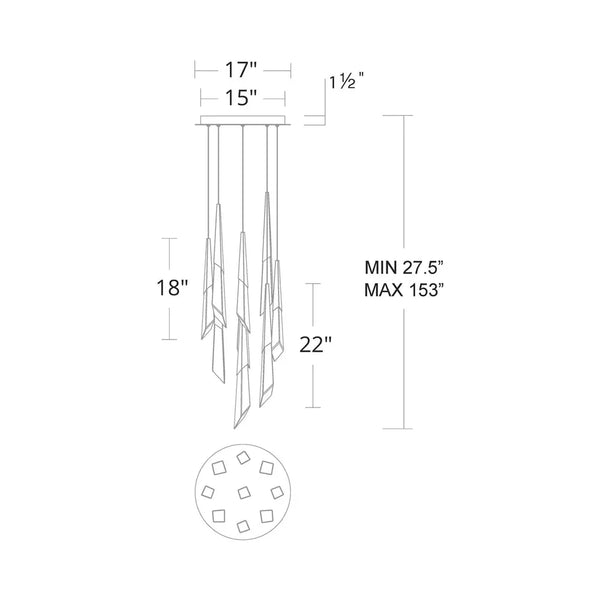 Solitude Round LED Multi Chandelier - Arialamps
