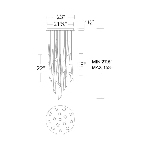 Solitude Round LED Multi Chandelier - Arialamps