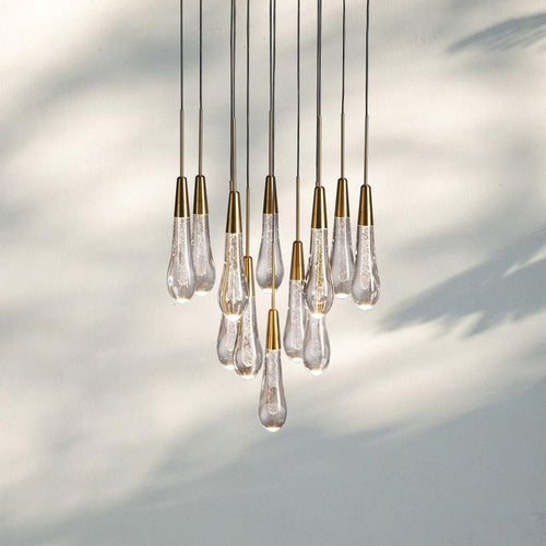 Solitaire Round Chandelier 17" 24" 36“ 58“-12-Light 17‘’-Brass-