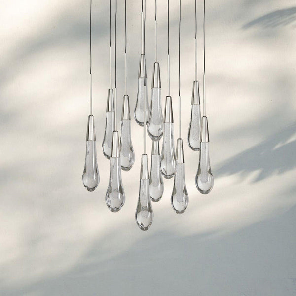 Solitaire Round Chandelier 17" 24" 36“ 58“-12-Light 17‘’-Nickel-