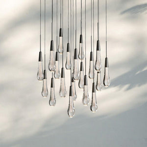 Solitaire Round Chandelier 17" 24" 36“ 58“-19-Light 24‘’-Bronze-