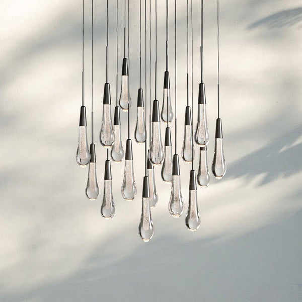 Solitaire Round Chandelier 17" 24" 36“ 58“-19-Light 24‘’-Bronze-