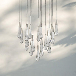 Solitaire Round Chandelier 17" 24" 36“ 58“-19-Light 24‘’-Nickel-