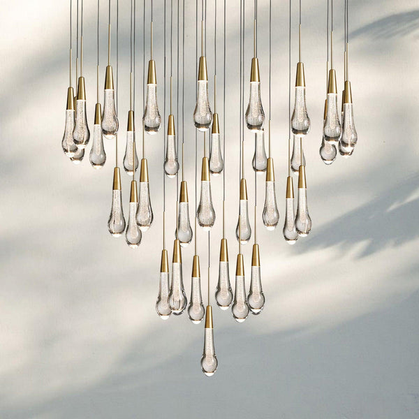 Solitaire Round Chandelier 17" 24" 36“ 58“-34-Light 36‘’-Brass-