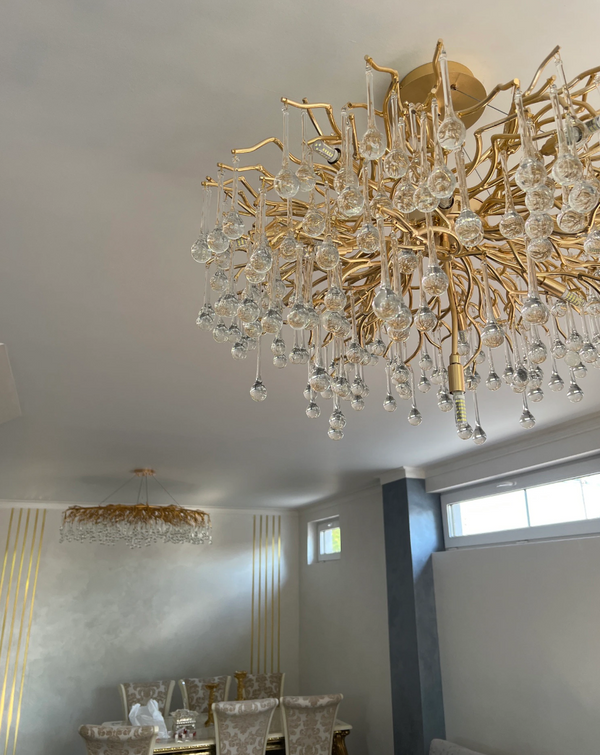 Stunning Tree Branch Crystal Chandelier with Clear Teardrop-shaped for Living/Dining Room-Chandeliers-Arialamps