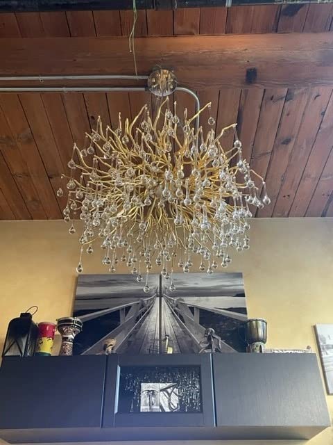 Stunning Tree Branch Crystal Chandelier with Clear Teardrop-shaped for Living/Dining Room-Chandeliers-Arialamps