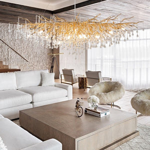 Stunning Tree Branch Crystal Chandelier with Clear Teardrop-shaped for Living/Dining Room-Chandeliers-Arialamps