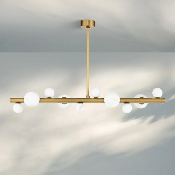 Stylox Linear Alabaster Ball Chandelier-chandeliers for dining room,chandeliers for stairways,chandeliers for foyer,chandeliers for bedrooms,chandeliers for kitchen,chandeliers for living room-Arialamps
