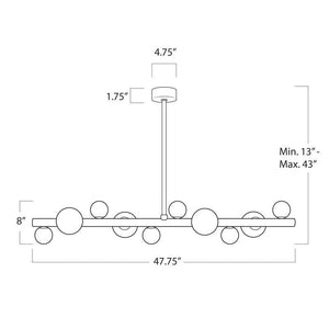 Stylox Linear Alabaster Ball Chandelier-chandeliers for dining room,chandeliers for stairways,chandeliers for foyer,chandeliers for bedrooms,chandeliers for kitchen,chandeliers for living room-Arialamps