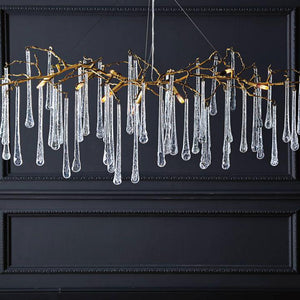 Teardrop 14-Light Chandelier-chandeliers for dining room,chandeliers for stairways,chandeliers for foyer,chandeliers for bedrooms,chandeliers for kitchen,chandeliers for living room-Lacquered Burnished Brass-Arialamps