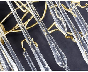 Teardrop Crystal Branch Brass Wall Sconce-Arialamps