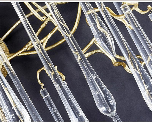 Teardrop Crystal Branch Brass Wall Sconce-Arialamps
