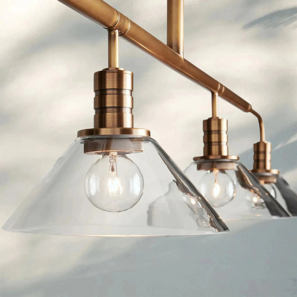 Theron Glass Linear Chandelier - Arialamps