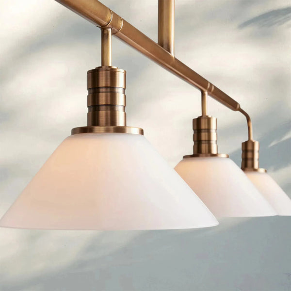 Theron Glass Linear Chandelier - Arialamps