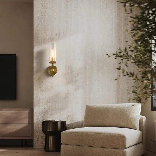 Twining Dimmable Luxury Flush-Mount Wall Sconce Brass