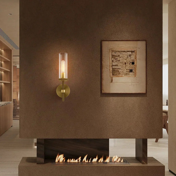 Twining Dimmable Luxury Flush-Mount Wall Sconce Brass