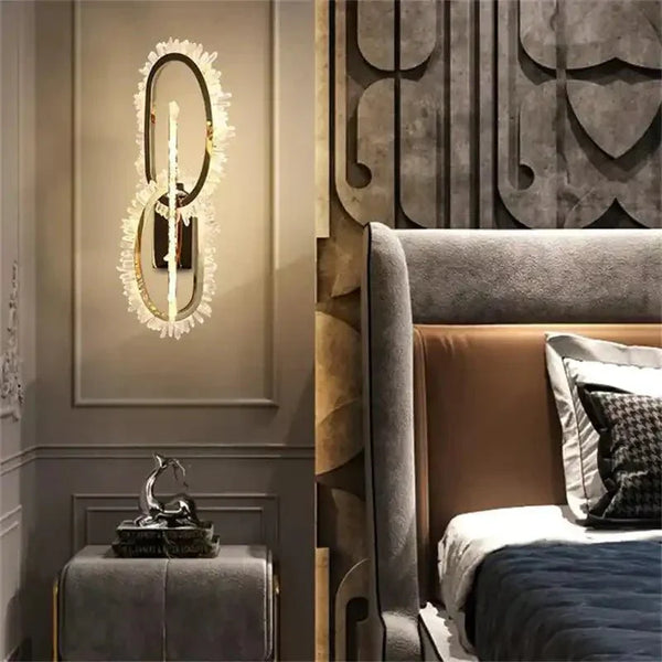 Wesley Modern Rock Crystal Wall Sconce - Arialamps