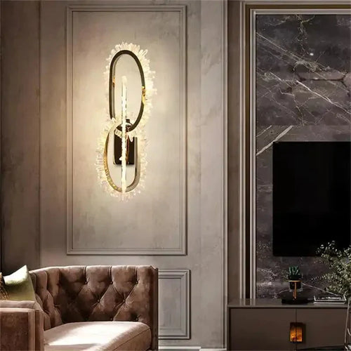 Wesley Modern Rock Crystal Wall Sconce - Arialamps