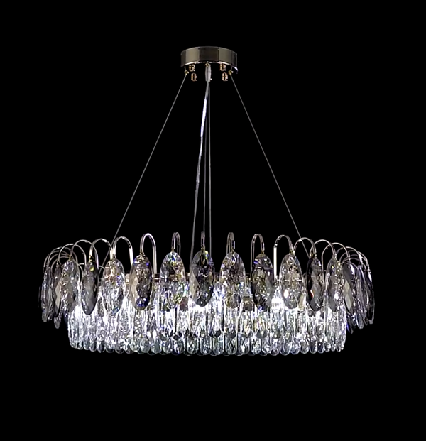 Luxurious K9 Crystal Chandelier Modern Ceiling Light Fixtures Set for Living Room/Dining Room