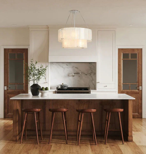 Willamette Glass Round Chandelier 2-Tier 32''-Arialamps