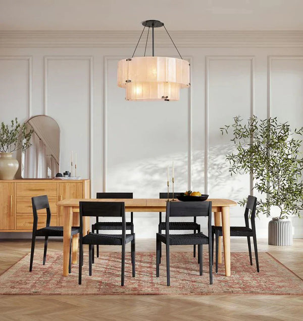 Willamette Glass Round Chandelier 2-Tier 32''-Arialamps