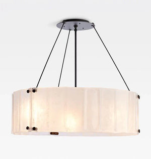 Willamette Glass Round Chandelier 48''-Bronze-White-Arialamps