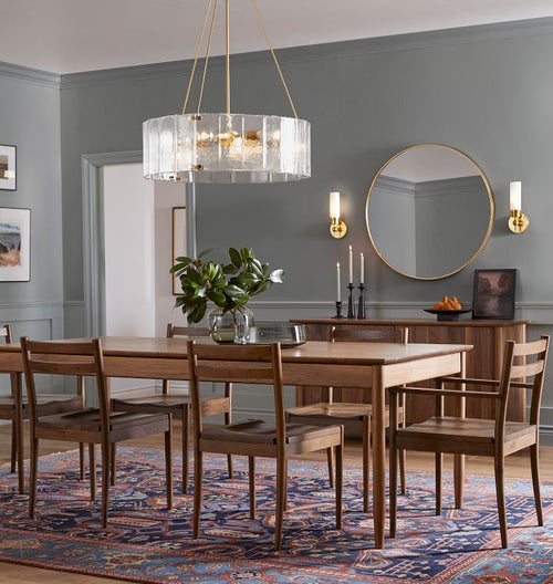 Willamette Glass Round Chandelier 48''-Brass-Clear-Arialamps