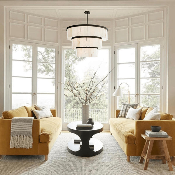 Windham Alabaster 3 Tier Chandelier-chandelier-Arialamps